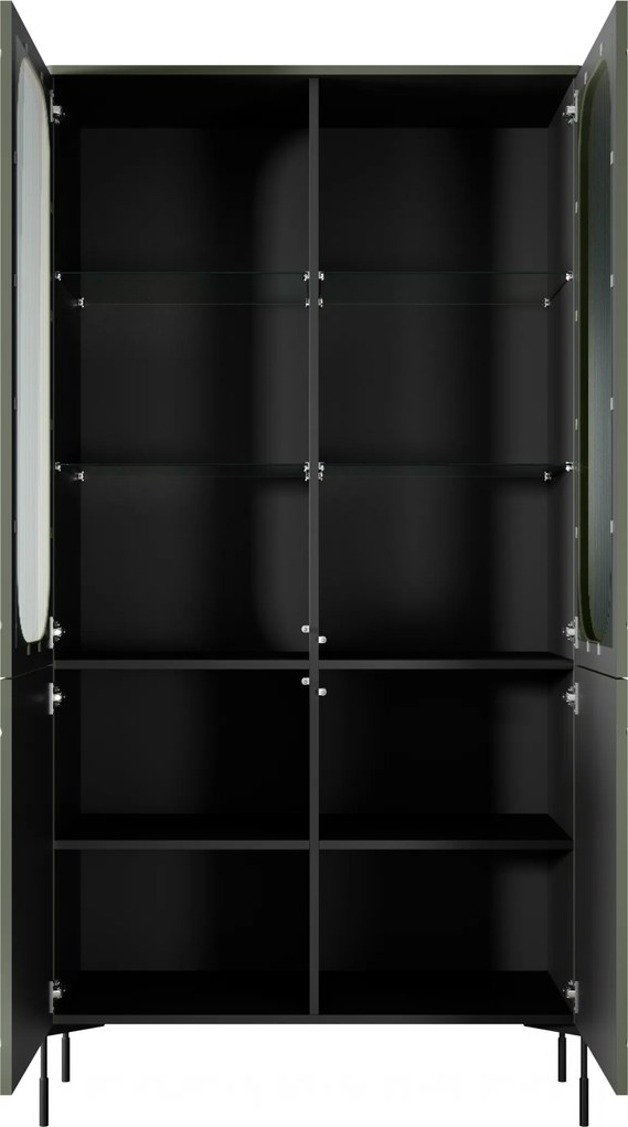 Witryna Sonatia 100 cm czterodrzwiowa - oliwka