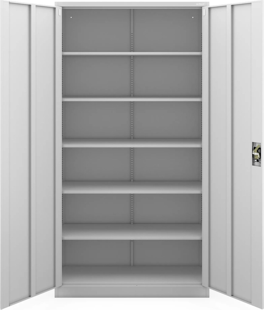 Szafa biurowa metalowa szeroka i wysoka szara, 1150x2200x400 mm: JAN II H2200
