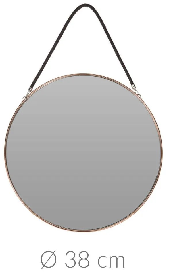 Dekoracyjne lustro wiszące, rama w kolorze złotym, Ø 38 cm