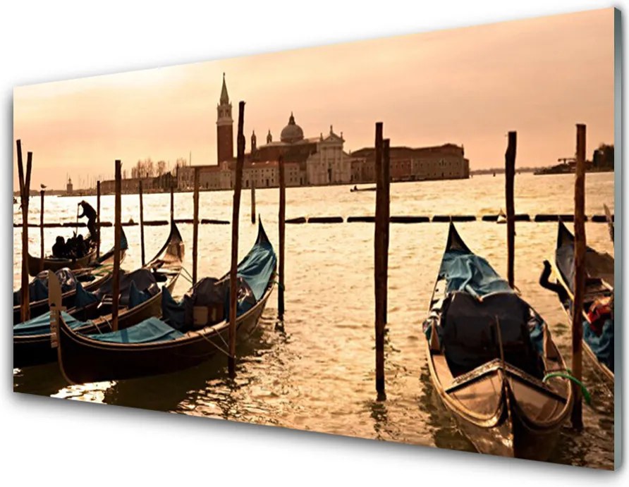 Szkło do Kuchni na Ścianę Łódź Rybacka Na Morzu