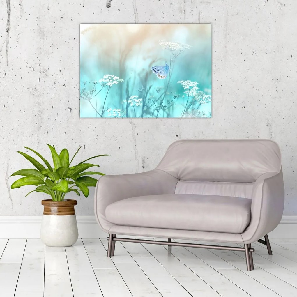 Obraz - Motyl w niebieskim (70x50 cm)