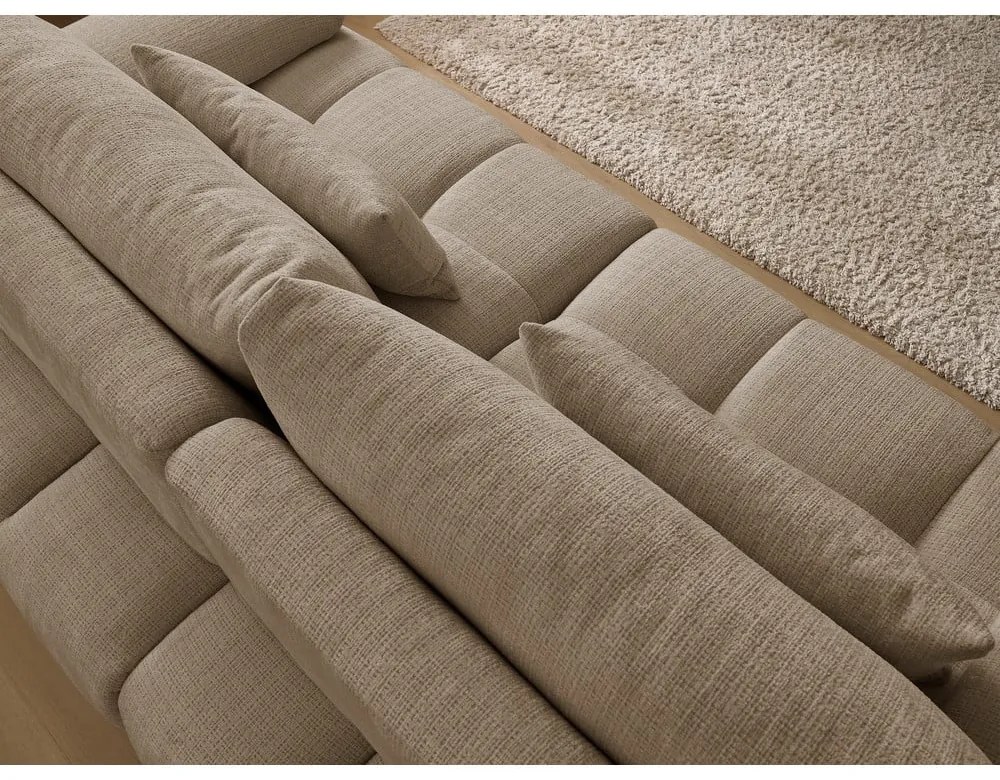 Brązowa sofa z tkaniny szenilowej 264 cm Ivane – Bobochic Paris