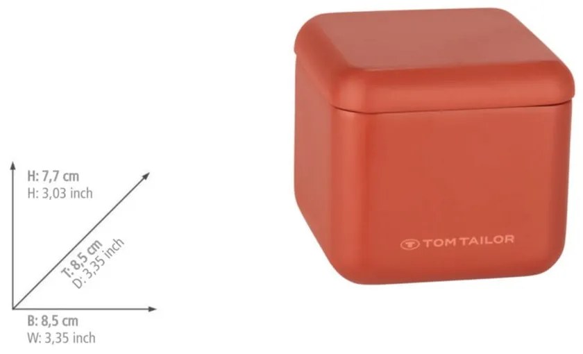 Pomarańczowy organizer łazienkowy na waciki z żywicy polimerowej Tom Tailor T-Rounded – Wenko