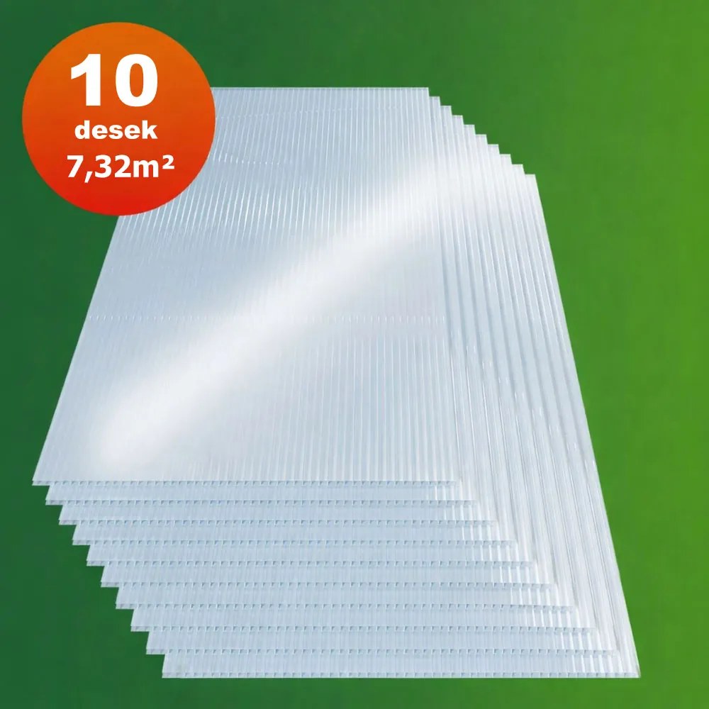 Poliwęglan komorowy MARK 6mm, 60,5x121x0,6cm, 10 szt., przezroczysta Jurhan