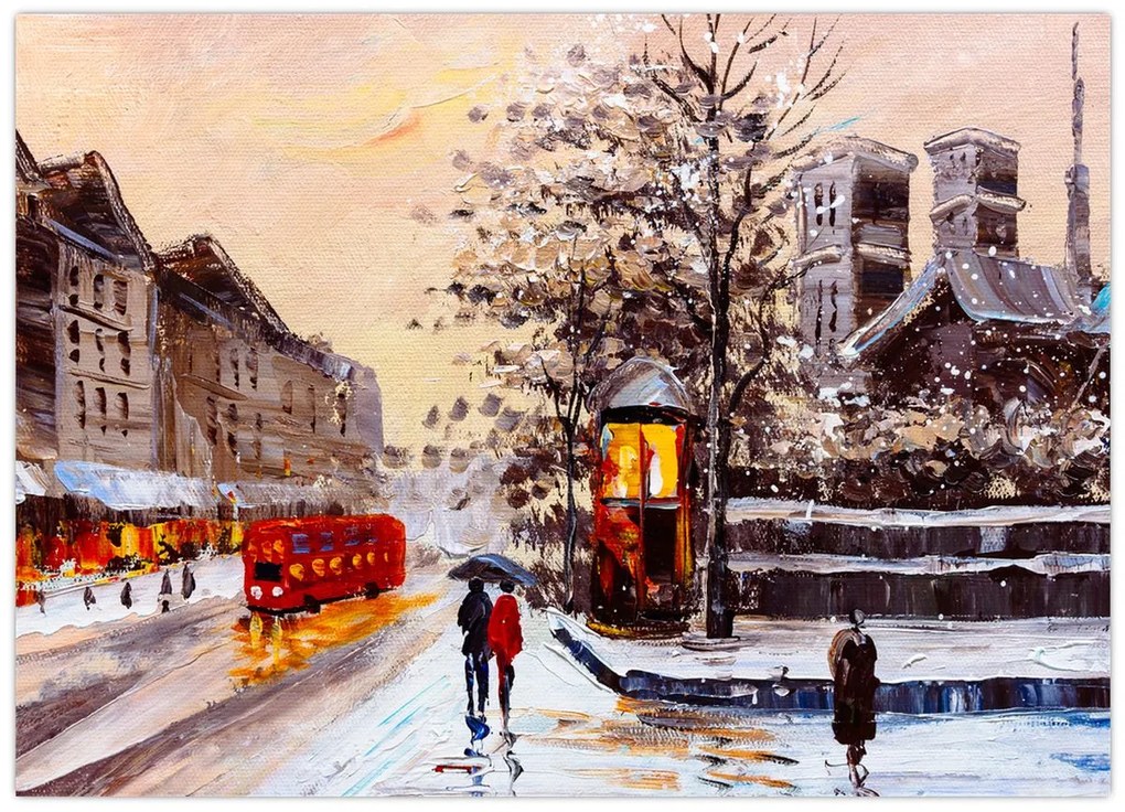 Obraz - Obraz miasta zimą (70x50 cm)
