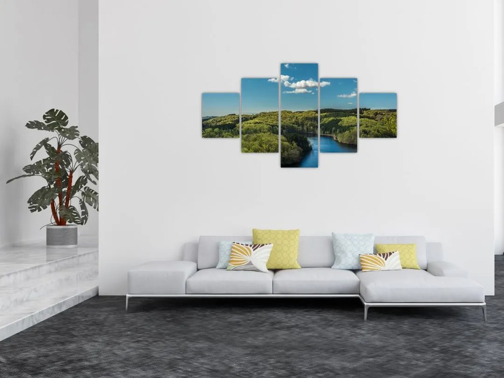 Obraz - Jezioro w lesie (125x70 cm)