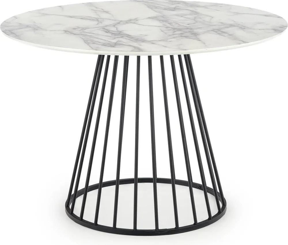 Designerski stół z drucianą podstawą Brodway imitacja marmuru