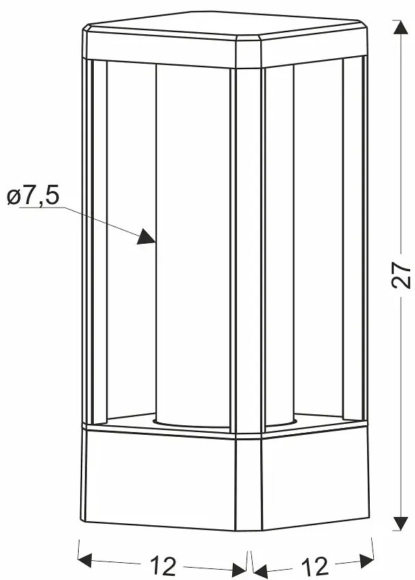 Czarny metalowy kinkiet zewnętrzny - 31X D161 G8-L55