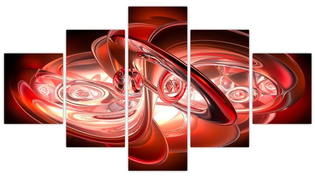 Obraz - czerwone kształty (125x70 cm)