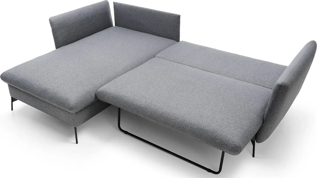 Grafitowa kanapa narożna z funkcją spania C8-D59