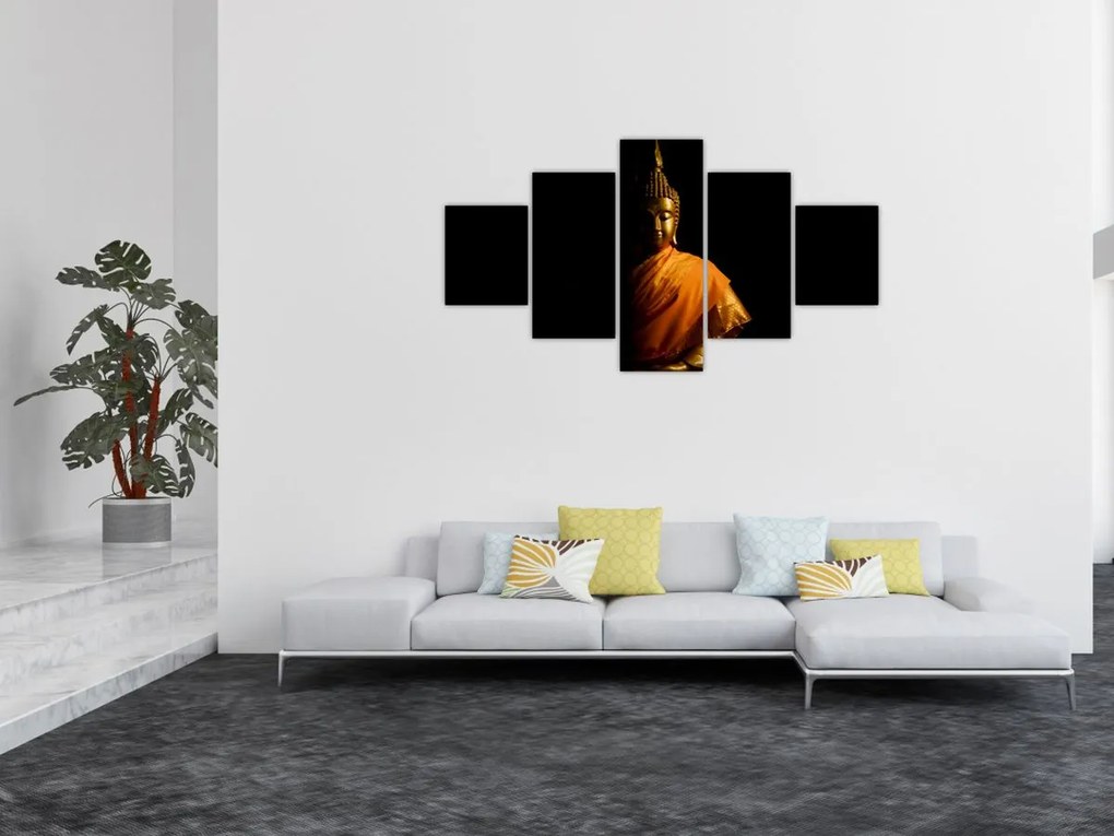 Obraz - Posąg Złotego Buddy (125x70 cm)