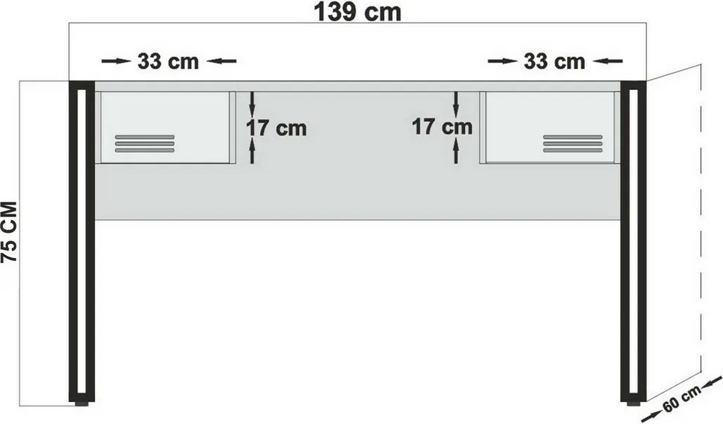 Biurko Cosmo Atlantic Pine and Black
