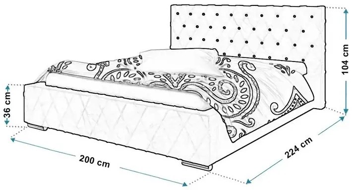 Dwuosobowe łóżko ze schowkiem 180x200 Bonet 3X - 36 kolorów
