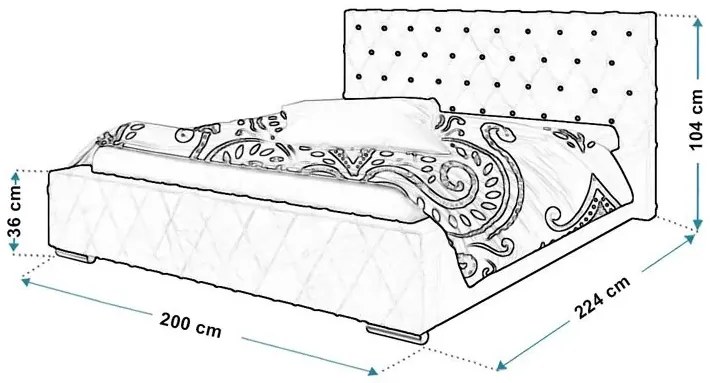 Dwuosobowe łóżko ze schowkiem 180x200 Loban 3X - 36 kolorów