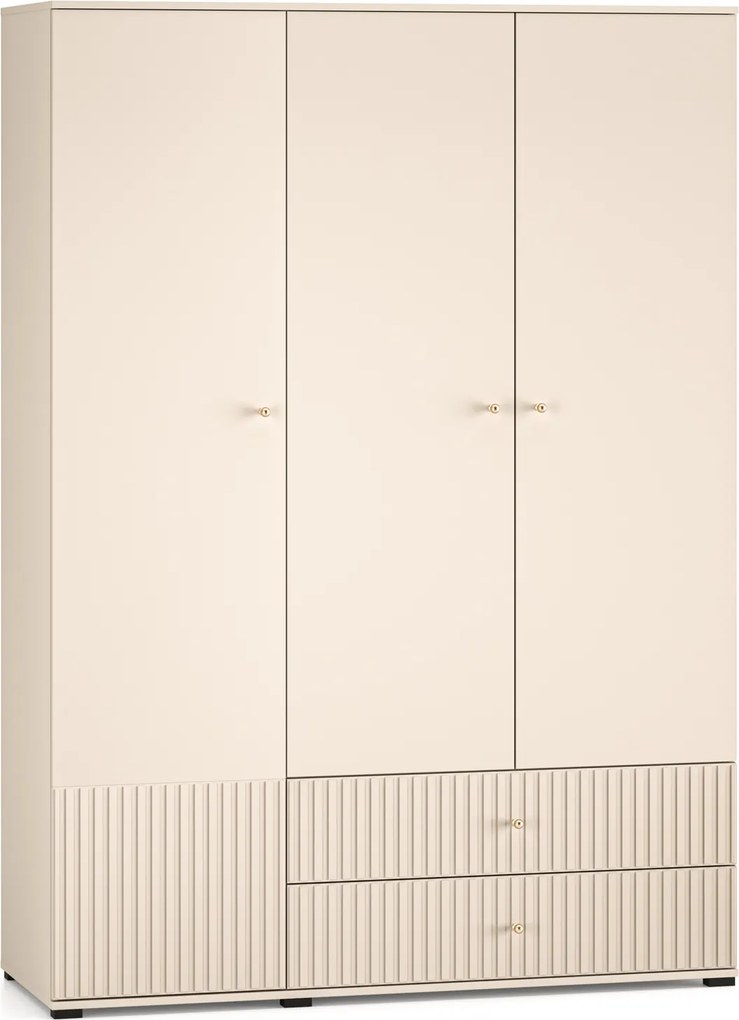 3-drzwiowa szafa z szufladami i drążkiem Sophie 22, kaszmir