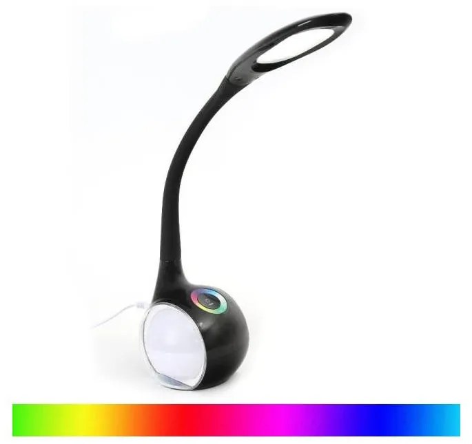 LED RGB Lampa stołowa ściemnialna LED/7W/230V czarny