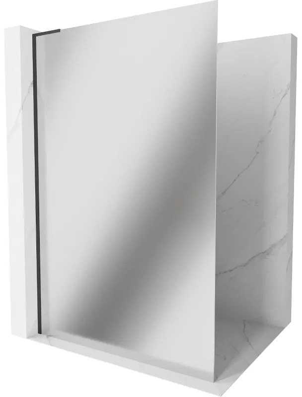 Mexen Kioto L ścianka prysznicowa Walk-in 120 x 200 cm, lustro, czarna - 800-120-103-70-50
