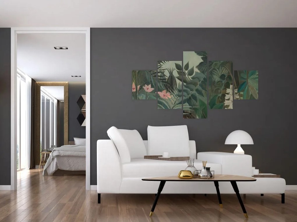 Obraz - Henri Rousseau, The Equatorial Jungle, reprodukcje (125x70 cm)