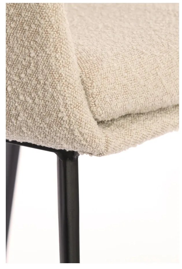 Kremowy tapicerowany fotel jadalniany z podłokietnikami Leone – Light &amp; Living