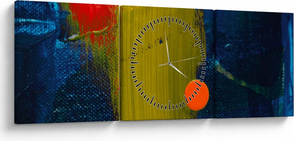 Kolorowy obraz (z zegarem) (90x30 cm)
