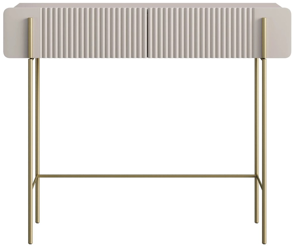 Toaletka Malmi 100 cm z szufladami - kaszmir / złote nóżki