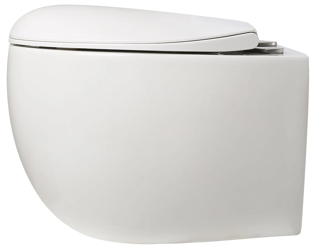 Miska WC wisząca bezkołnierzowa biała EGANI White z deską wolnoopadającą typu Slim