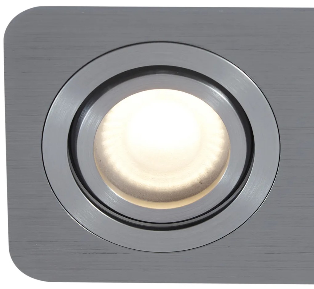 Zewnetrzna Zestaw 6 zaokrąglonych reflektorów wpuszczanych Gunmetal GU10 50mm Regulowane IP44 2-źródła światła - Alberto Nowoczesny Oswietlenie zewnetrzne