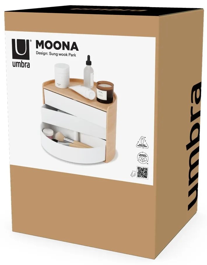 Naturalny obrotowy organizer łazienkowy Moona – Umbra