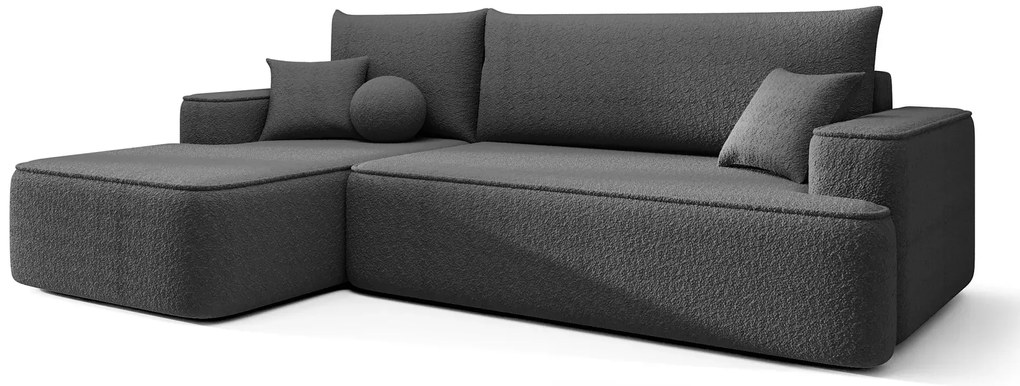 Grafitowy narożnik boucle z funkcją spania W1-Z07