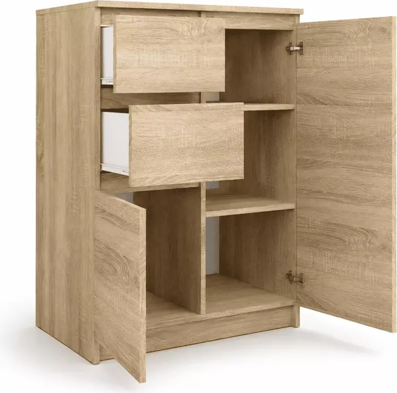 Minimalistyczna komoda Dalio 2D2S Dąb sonoma