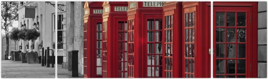 Obraz - Budki telefoniczne w Londynie (170x50 cm)