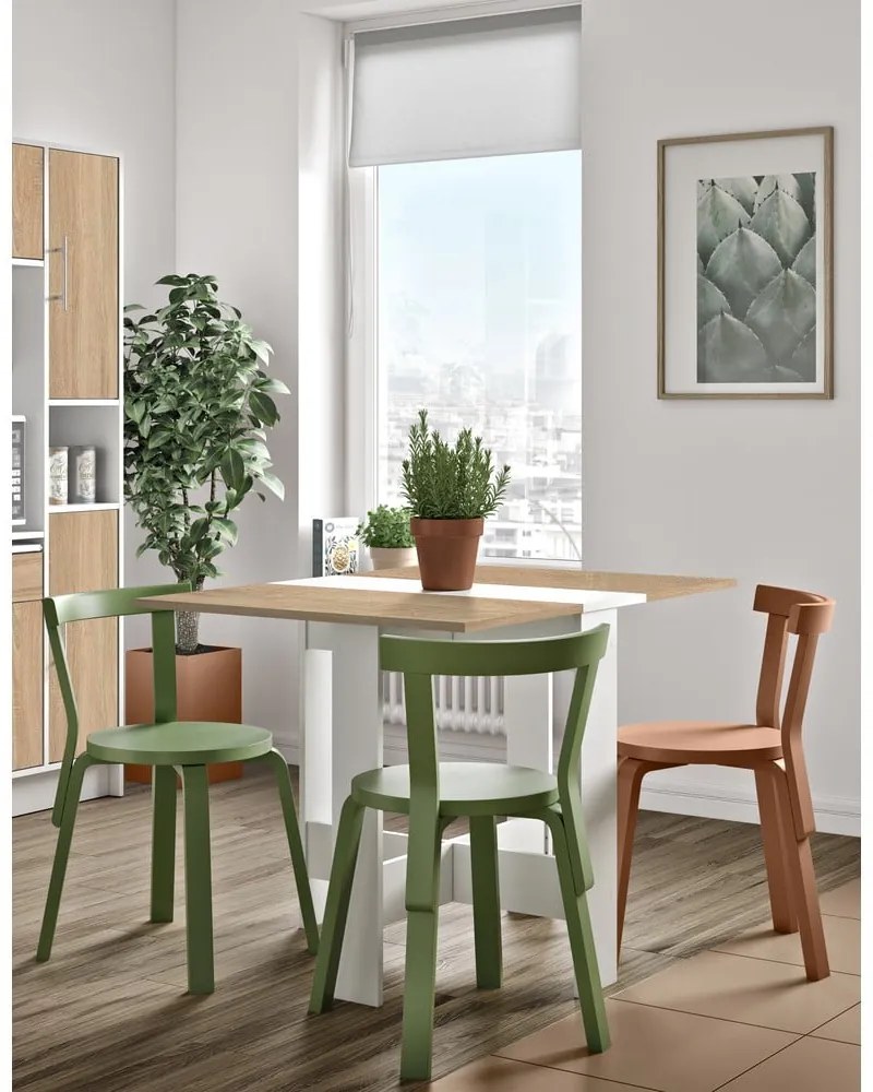 Rozkładany stół z blatem w dekorze dębu 76x28 cm Papillon – TemaHome