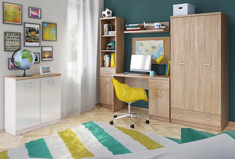 Łóżko z zagłówkiem 140x200 dąb sonoma - Riza 25X