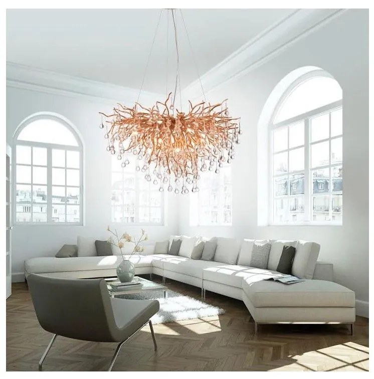 Paul Neuhaus 2192-11 - Żyrandol na lince ICICLE 10xG9/40W/230V 50x100 cm mosiądz