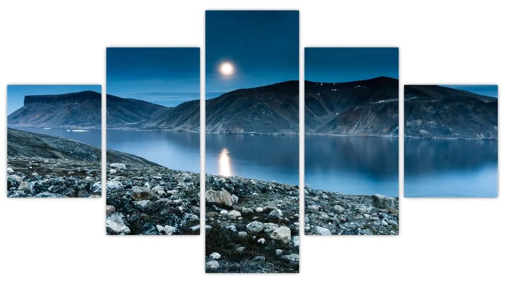 Obraz nocnego krajobrazu, Islandia (125x70 cm)