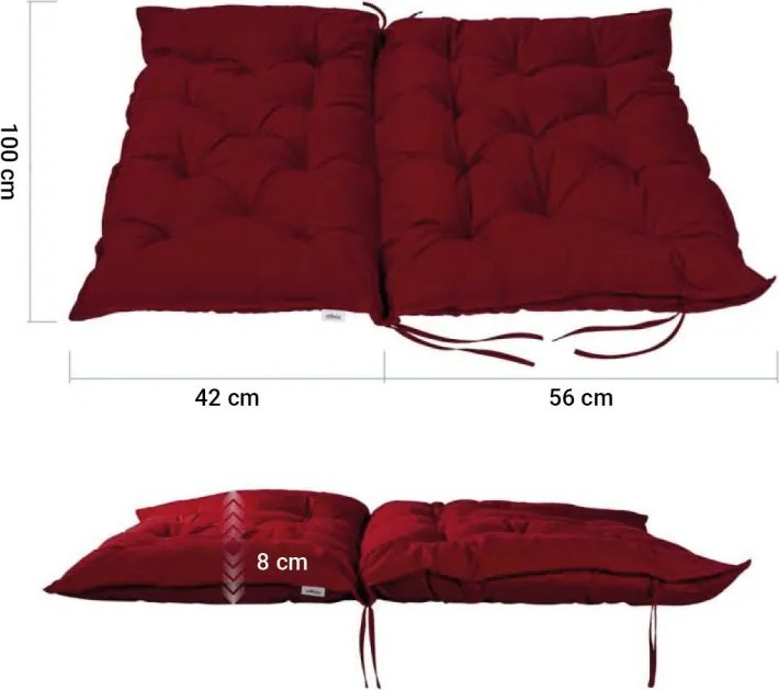 STILIST poduszki na ławkę, 98 x 100 x 8 cm, niebieska