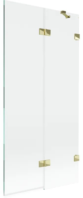 Mexen Lunar parawan nawannowy 2-skrzydłowy prawy 90 x 150 cm, transparent, złoty - 897-090-100-50-00-P