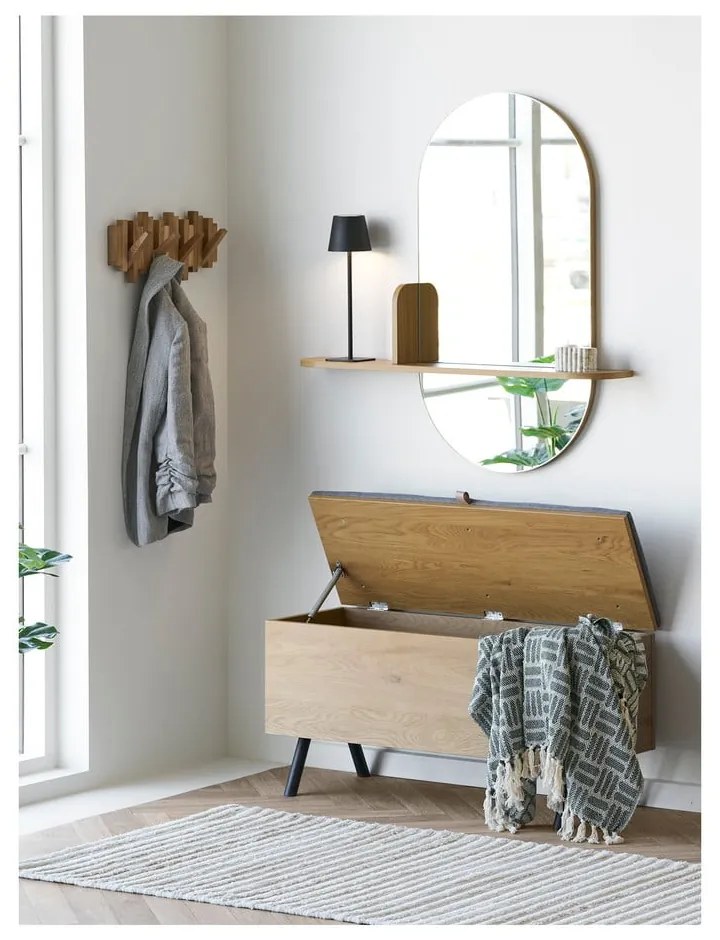 Wieszak ścienny z litego drewna dębowego w naturalnym kolorze 3 cm Caltra – House Nordic