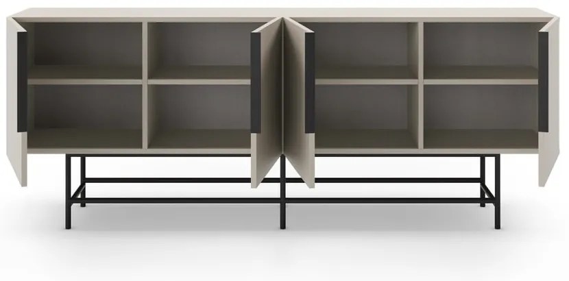 Kremowa niska komoda 200x77,5 cm Eldia – Marckeric