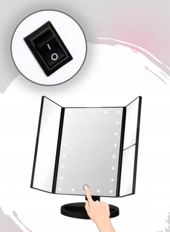 Lusterko Do MAKIJAŻU Powiększające 3X Kosmetyczne PODŚWIETLANE LED | VOLAN