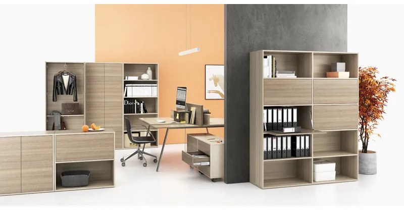 Biurko z regulacją wysokości SINGLE LAYERS, 160x80 cm, 2 silniki, z przegrodami, dąb naturalny/dąb bejcowany