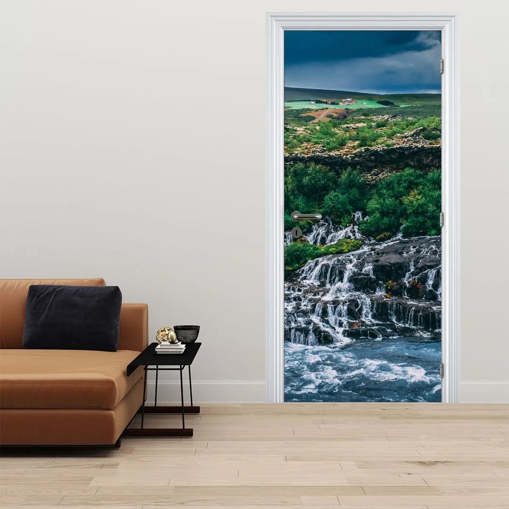 Fototapeta na drzwi - Wodospady w naturze (95x205cm)