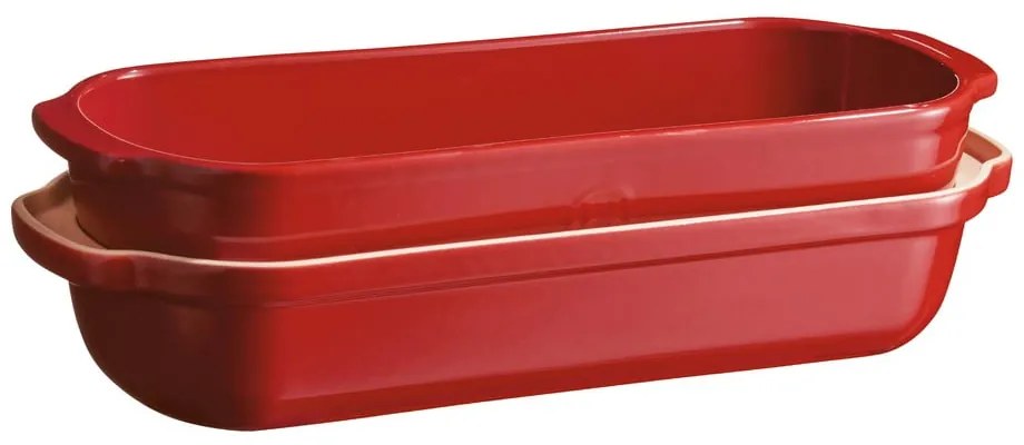 Czerwona ceramiczna forma na chleb Emile Henry, 39x16,5 cm