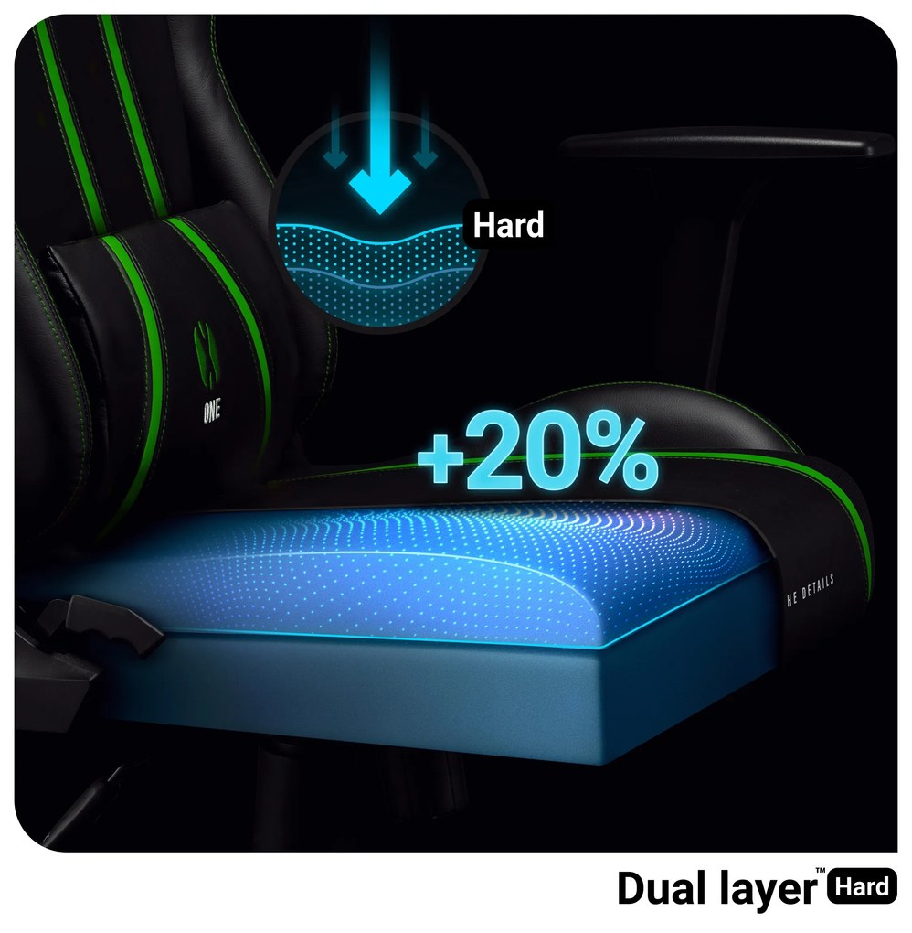 Fotel gamingowy Diablo X-One 2.0 Normal Size, czarno-zielony