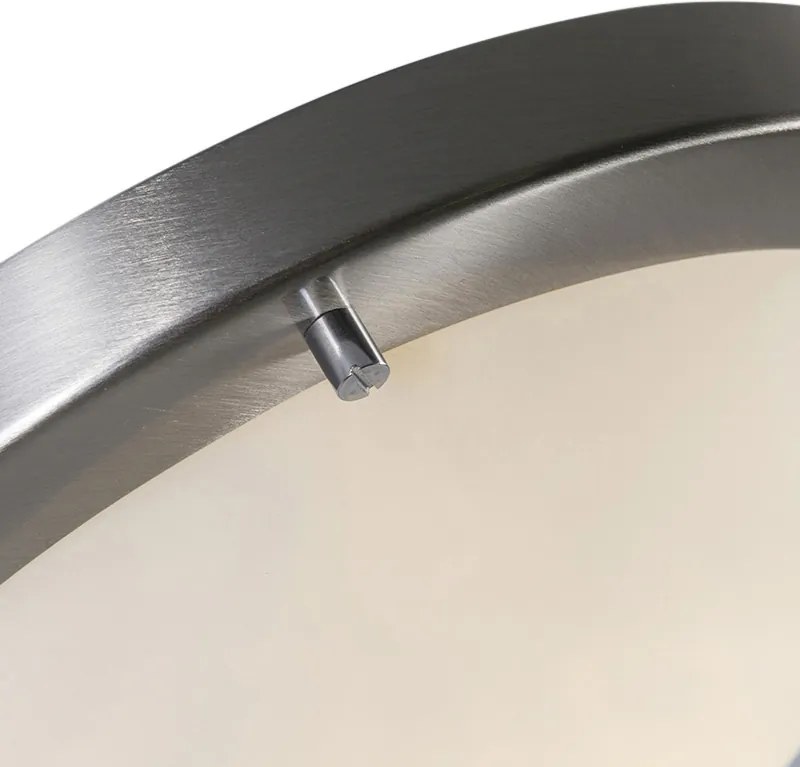 Inteligentna lampa sufitowa stalowa 31 cm w tym WiFi A60 IP44 - Yuma