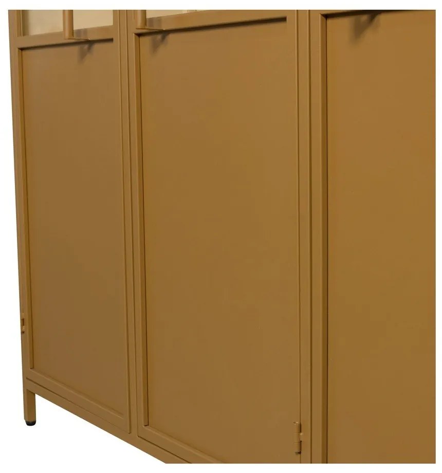 Musztardowa metalowa witryna 140x200x44 cm Exhibit – WOOOD