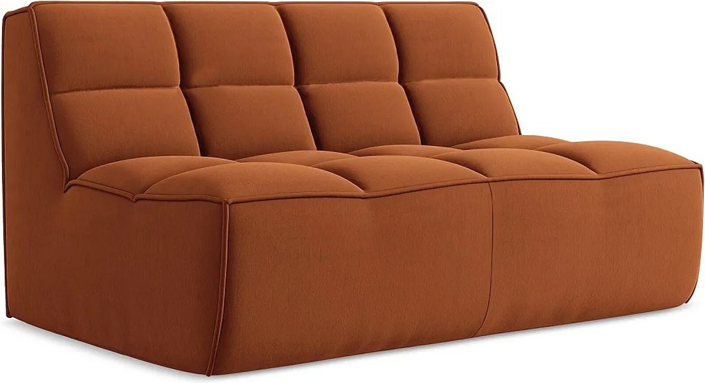Modułowa sofa 2-osobowa - z tkaniny welwetowej - terakota - KALAI