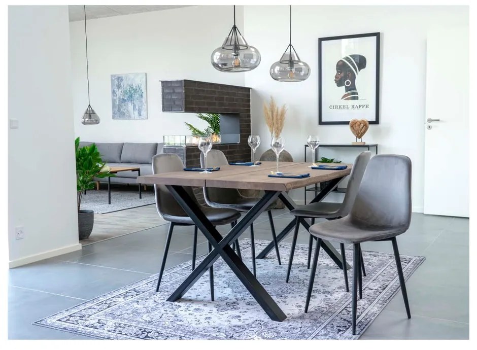 Stół z blatem z litego dębu House Nordic Toulon Smoked, 140x95 cm