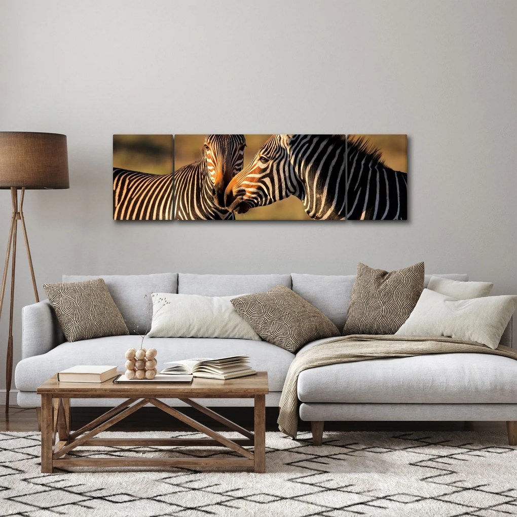 Obraz - Dwie zebry (170x50 cm)