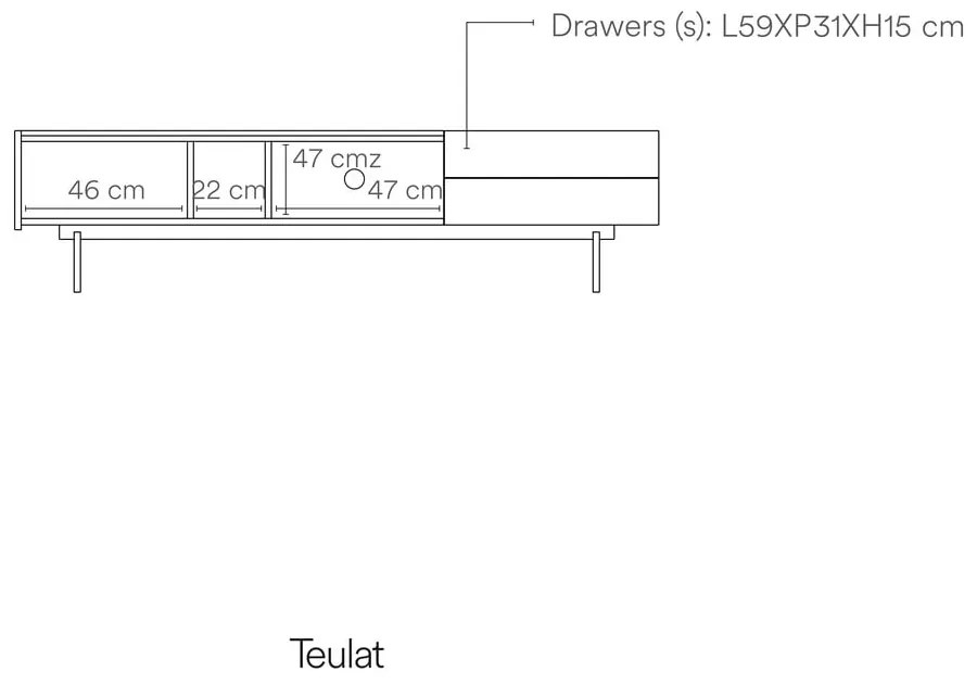 Beżowo-naturalna szafka pod TV w dekorze dębu 180x45 cm Otto – Teulat